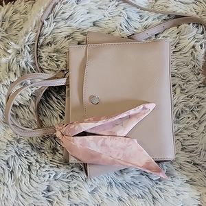 Mauve Steve Madden Saffiano Faux Leather Crossbody Purse